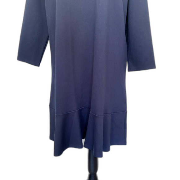 Draper James Tulip Dress Long Sleeve Ponte Knit Nassau Navy Blue Size Large - Picture 4 of 7